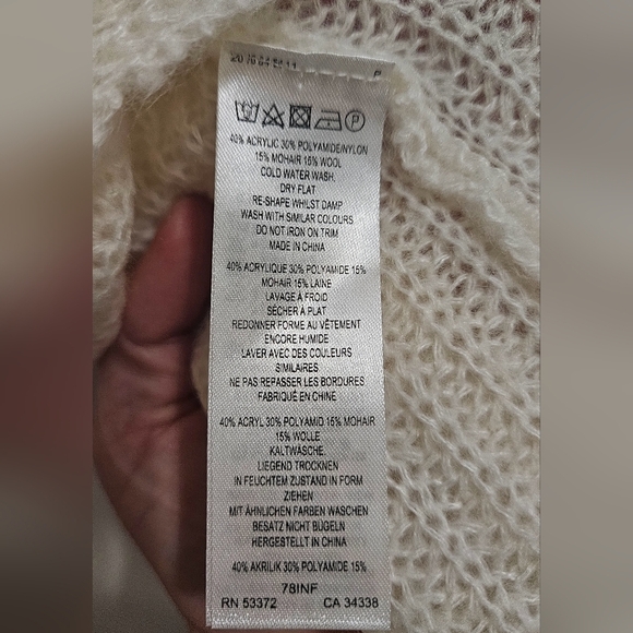 FRENCH CONNECTION Mathilde Embellished Split-Back Sweater top. Size XS NWT - Picture 12 of 12